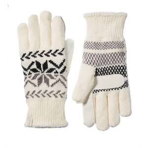 NEW ISOTONER women's chenille snowflakes gloves in ewe
